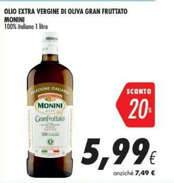 Coop Monini GranFruttato Olio Extra Vergine Di Oliva 1000 G(ml) offerta