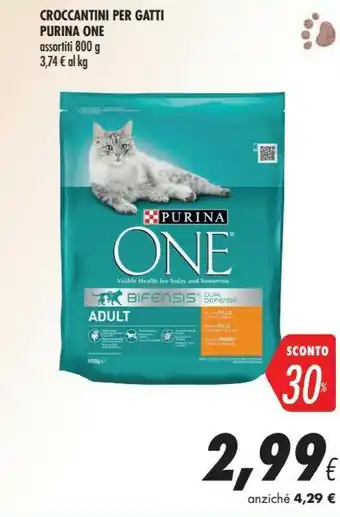 Coop Purina ONE Senior 7+ Cibo Secco Per Gatti Adulto Pollo 800 G offerta