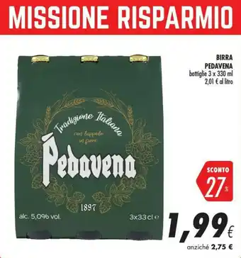 Coop Pedavena Birra Di Tradizione Italiana 330 G(ml) offerta
