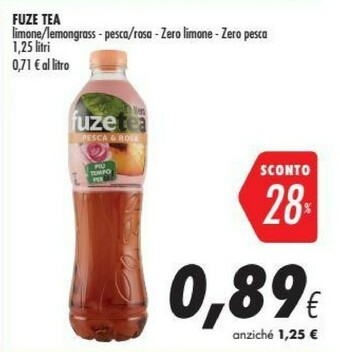 Coop Fuze tea Limone Con Una Nota Di Lemongrass 1250 G(ml) offerta