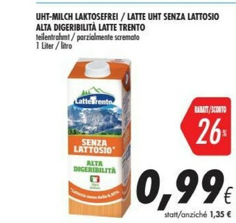 Coop Latte trento Latte Delattosato Ad Alta Digeribilità Parzialmente Scremato A Lunga Conservazione offerta