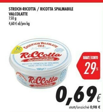 Coop Caseificio valcolatte Ricotta offerta