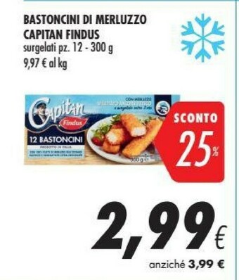 Coop Findus 12 Bastoncini Con 100% Filetti Di Merluzzo 300 G(ml) offerta