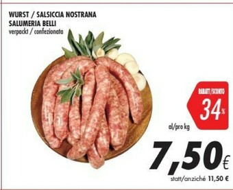 Coop Salsiccia Nostrana Salumeria Belli offerta