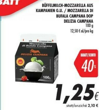 Coop Delizia campana Mozzarella Di Bufala Campana DOP offerta