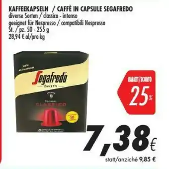 Coop Segafredo Kaffeekapseln / Caffè In Capsule offerta