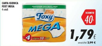 Coop Foxy Carta Igienica Mega offerta