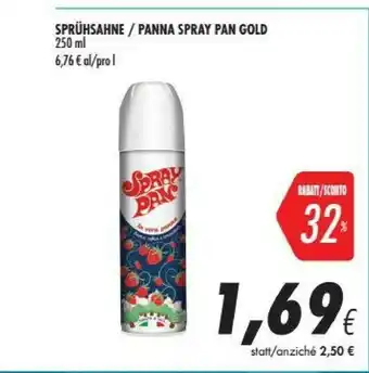 Coop Spray pan Spruhsahne / Panna Gold 250 Ml offerta