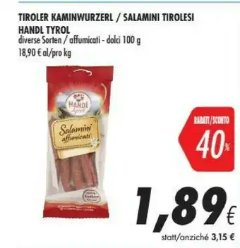 Coop Handl tyrol Salamini Triolesi offerta