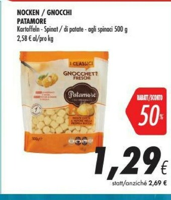 Coop Patamore Gnocchi Di Patate Agli Spinaci 500 G(ml) offerta