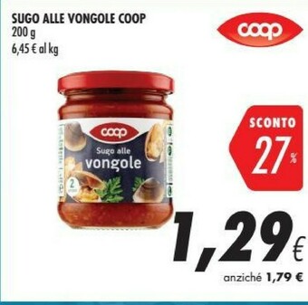 Coop Coop - Sugo Alle Vongole 200 G(ml) offerta