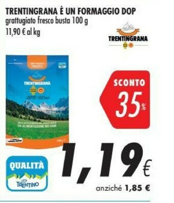 Coop Trentingrana Grattugiato Fresco 100 G(ml) offerta