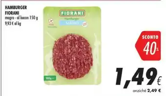 Coop Fiorani Hamburger Magro/ Al Bacon offerta