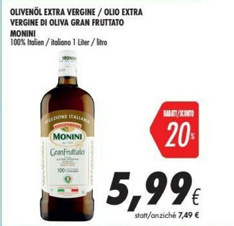 Coop Monini Olio extravergine di oliva offerta