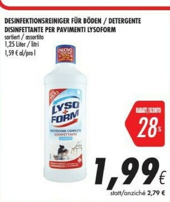 Coop Lysoform Detergente Disinfettante Per Pavimenti offerta