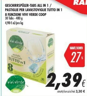 Coop Vivi verde coop Pomodori Pelati Biologici 400 G(ml) offerta