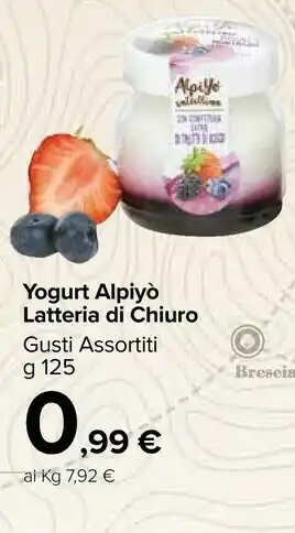 Carrefour Market Alpiyò Alpiyo Yougurt Latteria Di Chiuro offerta