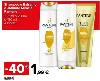 Carrefour Market Pantene Shampoo/ Balsamo/ 3minute Miracle offerta