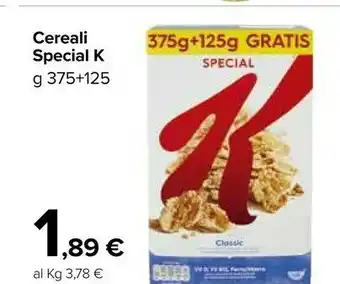 Carrefour Market Kelloggs Cereali Special offerta