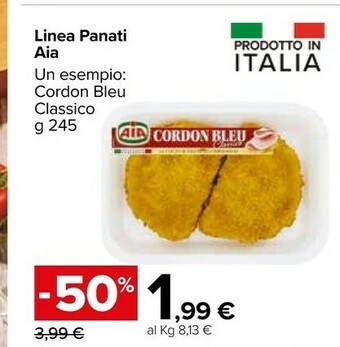 Carrefour Market Aia Cordon Bleu Classico Prosciutto E Formaggio 245 G(ml) offerta