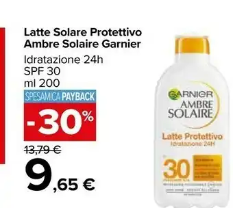 Carrefour Market Garnier Latte Solare Protettivo Ambre Solaire offerta