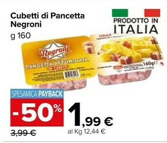 Negroni Pancetta Affumicata Cubetti 160 G(ml)