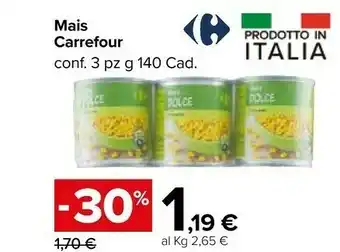 Carrefour Market Carrefour - Mais Dolce Croccante 140 G(ml) offerta