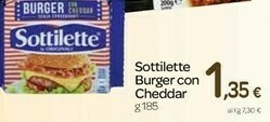 Carrefour Mondelez Sottilette Le Originali Burger Con Cheddar 185 G(ml) offerta