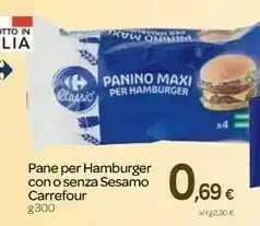 Carrefour Carrefour Pane Per Hamburger Con Sesamo 300 G offerta