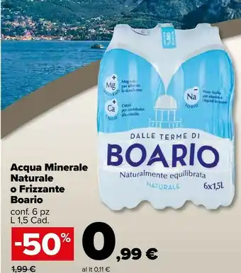 Carrefour Boario Acqua Minerale Naturale O Frizzante offerta