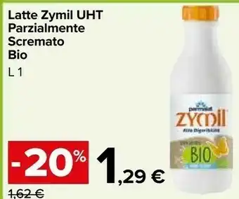 Carrefour Parmalat Zymil Latte Parzialmente Scremato Alta Digeribilità Senza Lattosio UHT 1000 G(ml) offerta