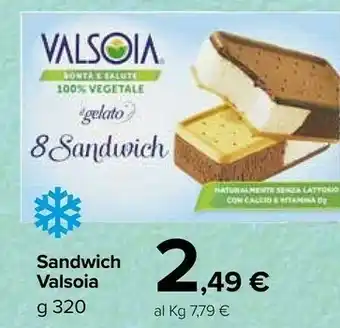Carrefour Valsoia Gelato Sandwich 320 G(ml) offerta