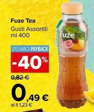 Carrefour Fuze tea Pesca Con Una Nota Di Rosa 400 G(ml) offerta