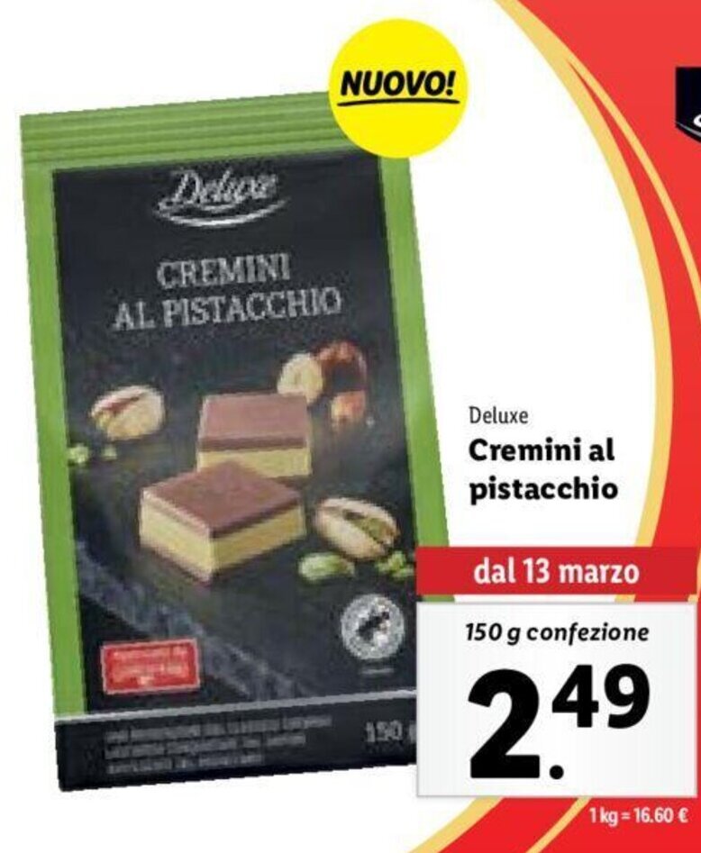Deluxe Cremini al pistacchio 150 g offerta di Lidl