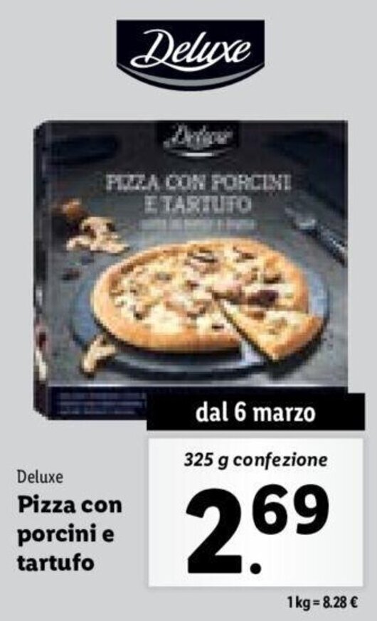 Deluxe Pizza con porcini e tartufo 325 g offerta di Lidl