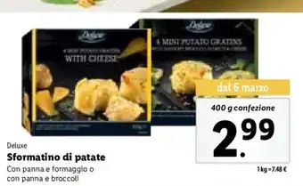 Deluxe Sformatino di patate Con panna e formaggio o con panna e broccoli 400 g