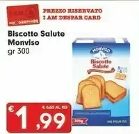 Despar Monviso Biscotto Salute Con Mirtilli 300 G(ml) offerta