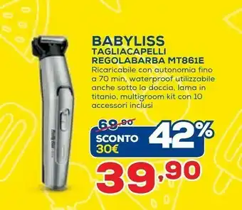 Euronics Babyliss MT861E Tagliacapelli Nero, Acciaio Inossidabile offerta