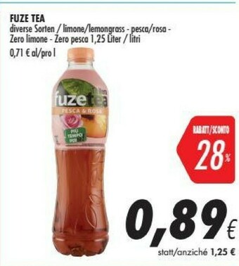 Coop Fuze tea Limone Con Una Nota Di Lemongrass 1250 G(ml) offerta