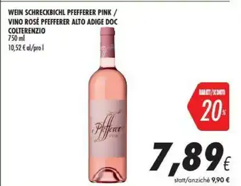 Coop Wein Colterenzio Vino Rose Pfefferer Alto Adige Doc offerta