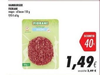 Coop Fiorani Hamburger Di Chianina 150 G(ml) offerta