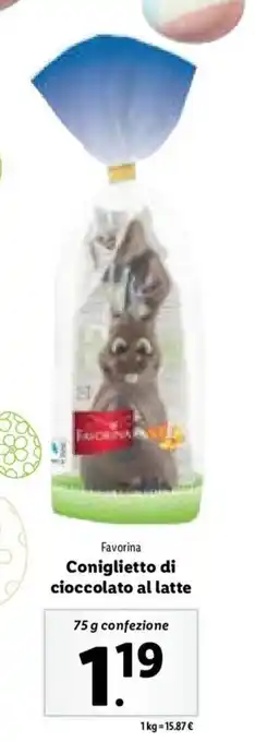 Favorina Coniglietto di cioccolato al latte 75 g confezione