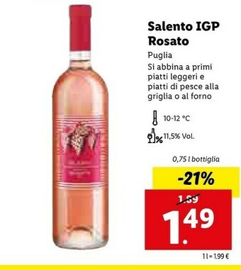 Lidl Salento IGP Rosato offerta