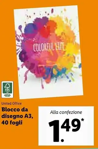 Lidl United Office Blocco A Disegno A3 offerta