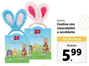 Favorina Cestino con cioccolatini e cerchietto