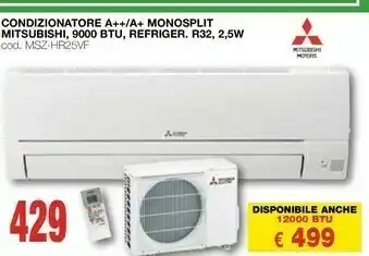 Mondo Brico Mitsubishi Electric MSZ-HR25VF Condizionatore Fisso Condizionatore Unità Interna Bianco offerta