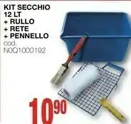 Mondo Brico Kit Secchio 12 LT + Rullo + Rete + Pennello Cod.NOO1000102 offerta