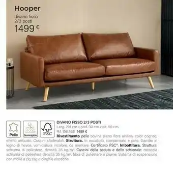 Maisons du Monde Hooper Divano Fisso 2/3 Posti offerta