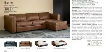 Maisons du Monde Dell Berlin Divano Angolare Trasformabile 3/4 Posti offerta