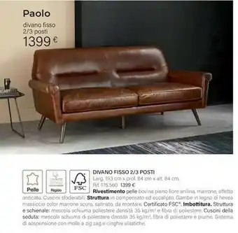 Paolo Divano Fisso 2/3 Posti